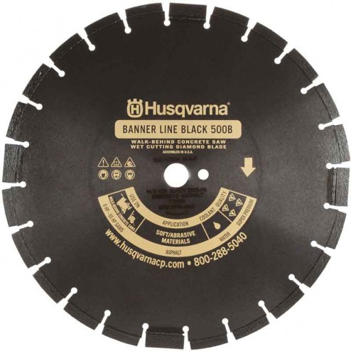 Husqvarna 20" Standard Black 500B-R Banner Line  Asphalt Wet Saw Blade-542751079